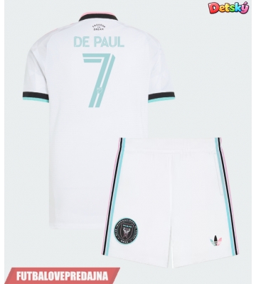 Lacne Dětský Futbalové dres Inter Miami Rodrigo De Paul #7 2026-27 Krátky Rukáv - Tretina (+ trenírky)